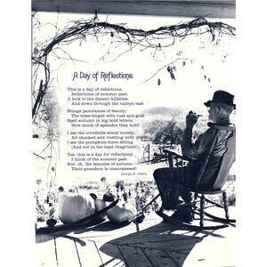 A Day of Reflections Georgia B. Adams 1970s Poem Retro Kitsch Wall Art SF7